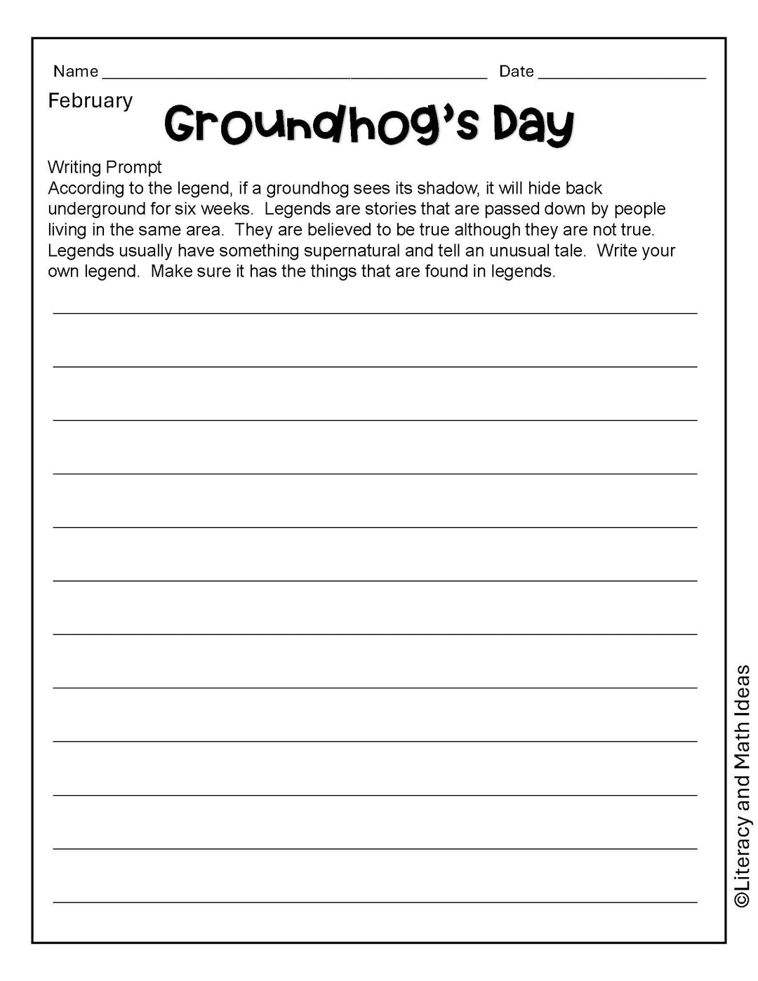 Free- A Full Year of Writing Prompts With Coloring Sheets (Grades 3-5)