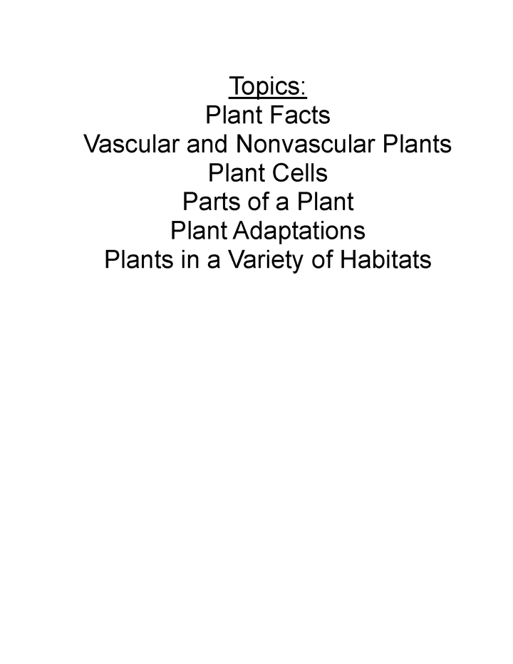 Plants Interactive Notebook