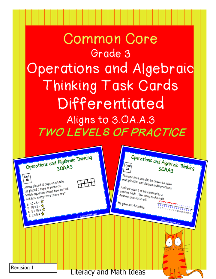 Differentiated Common Core Math Grade 3 Task Cards 3.OA.A.3