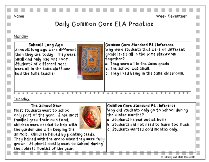 Grade 2 Daily Common Core Reading Practice Weeks 16-20