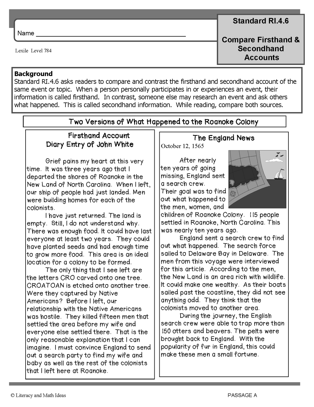 Common Core Grade 4: Point of View Practice RI.4.6