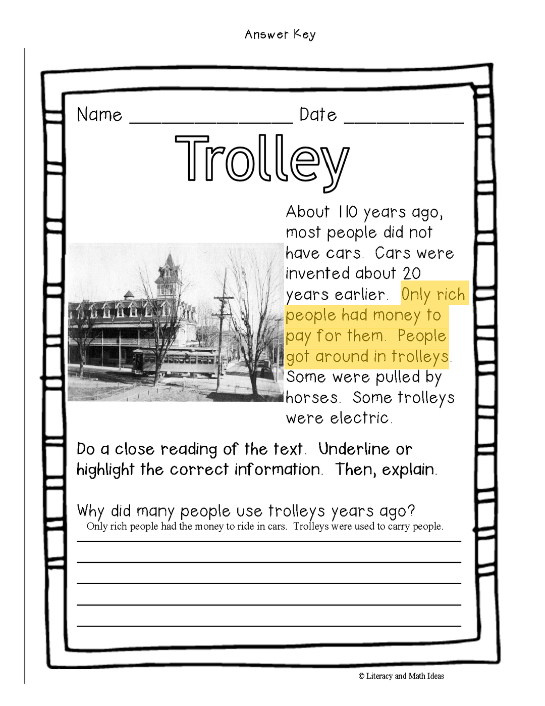 (Grades K-2) Informational Text Close Reading Passages