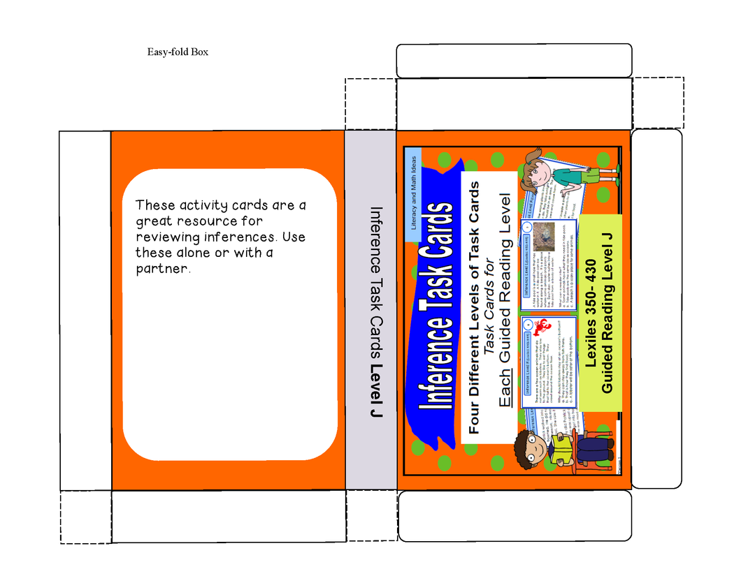 120 Main Idea, Cause and Effect, and Inference Task Cards (Guided Reading J - M)