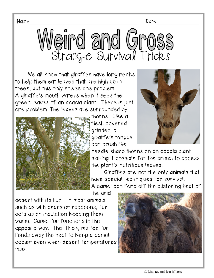 Weird and Gross: High-Interest Informational Text Passages
