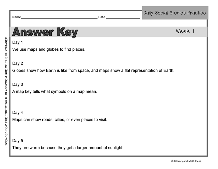 Daily Social Studies (Grade 2 Weeks 1 - 4)