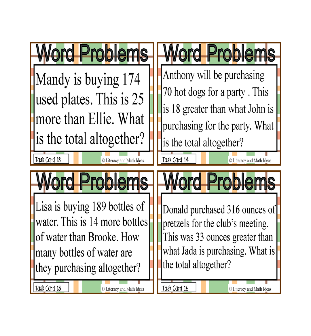 (Set 2) Two-Step Word Problems (Addition and Subtraction)