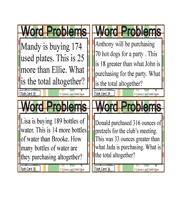 (Set 2) Two-Step Word Problems (Addition and Subtraction)