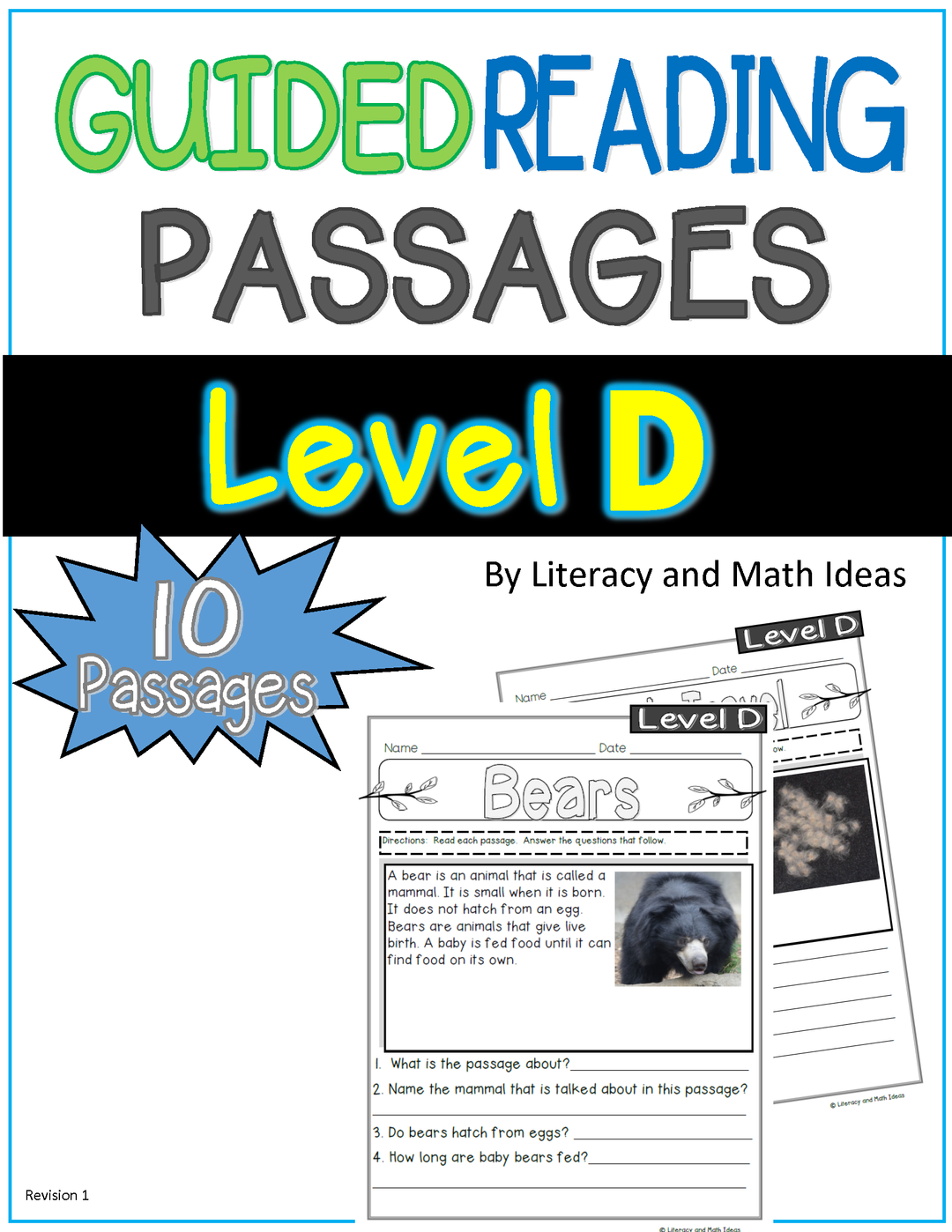 Guided Reading Nonfiction Passages Level D