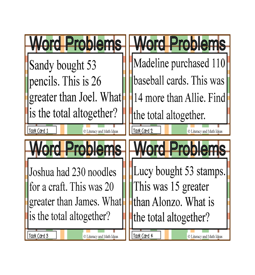 (Set 2) Two-Step Word Problems (Addition and Subtraction)