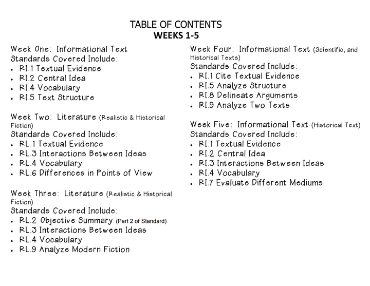 Grade 8 Daily Common Core Reading Practice Weeks 1-20