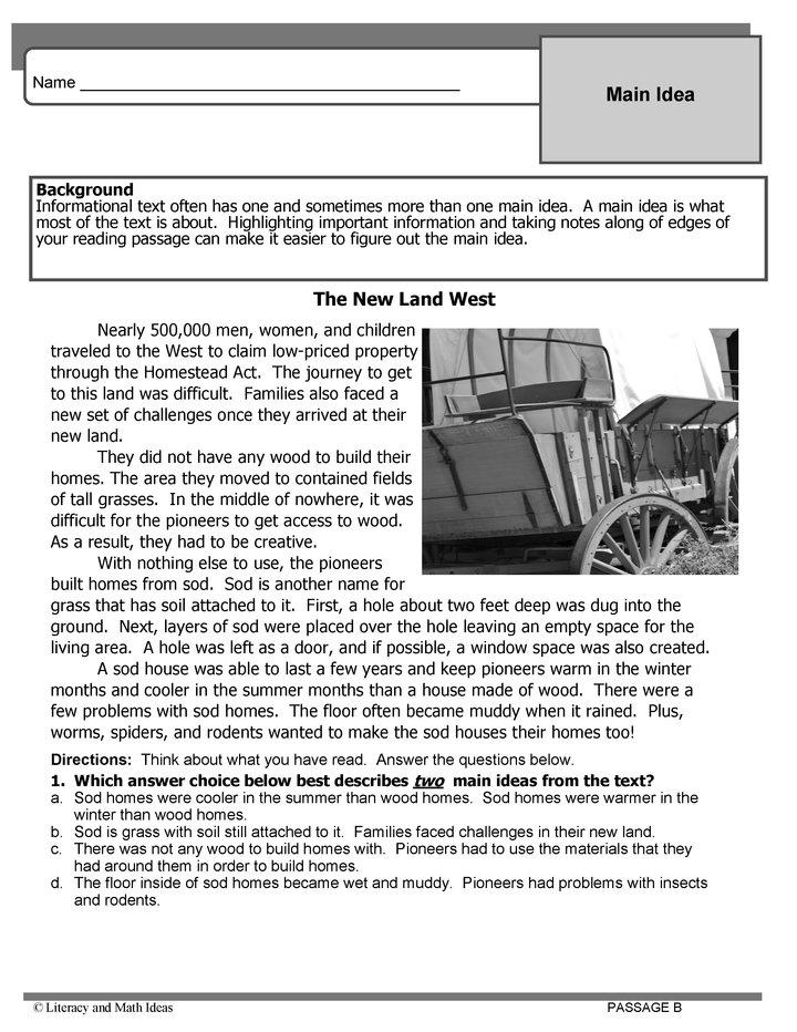 Reading Comprehension: Main Idea