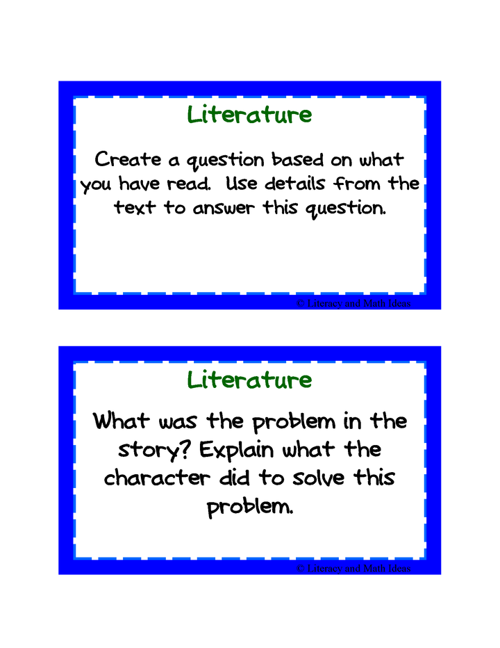 Guided Reading Task Cards: Grade 5