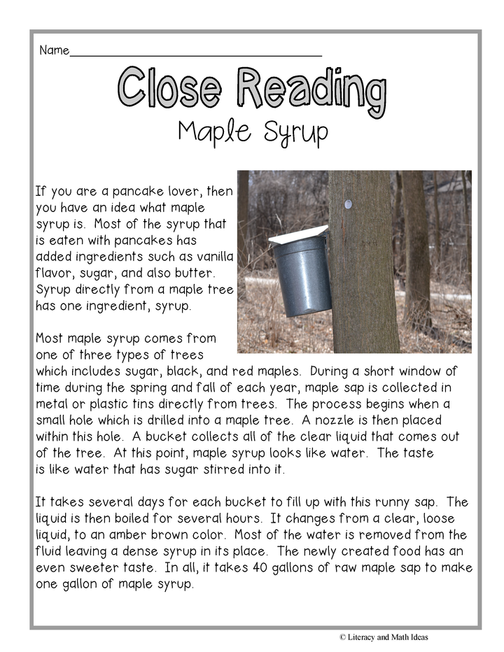 Autumn Close Reading Passages