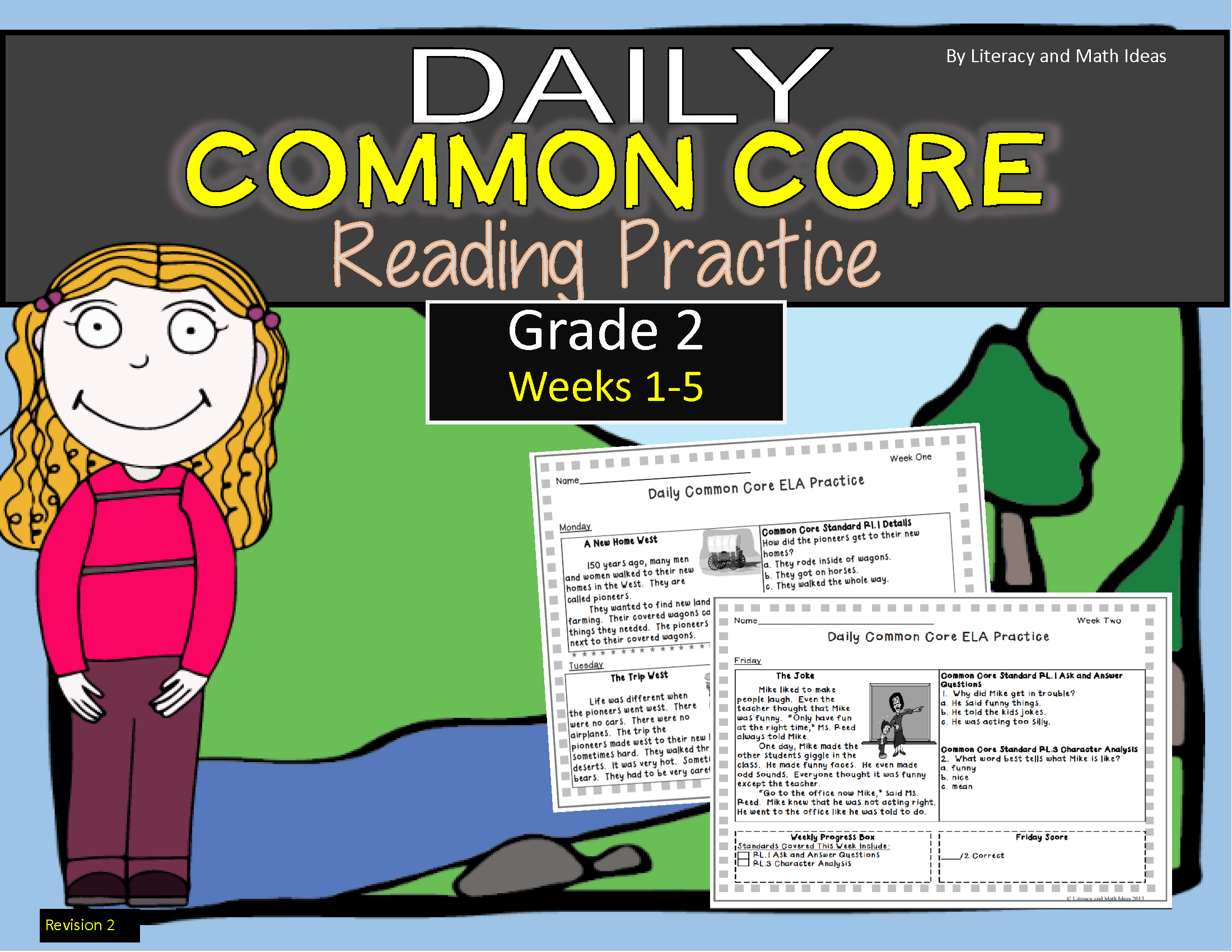 Grade 2 Daily Common Core Reading Practice Weeks 1-5 – Literacy and Math Ideas