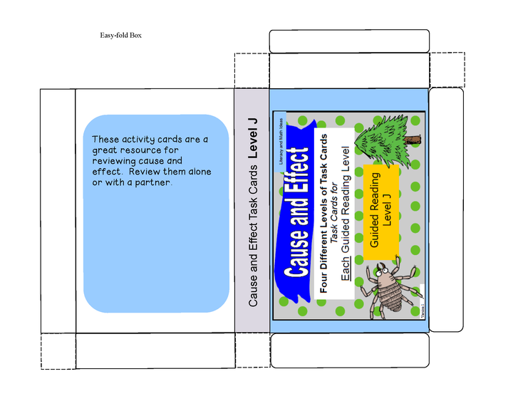 Cause and Effect Task Cards For Each Guided Reading Level (Levels J,K,L,M)