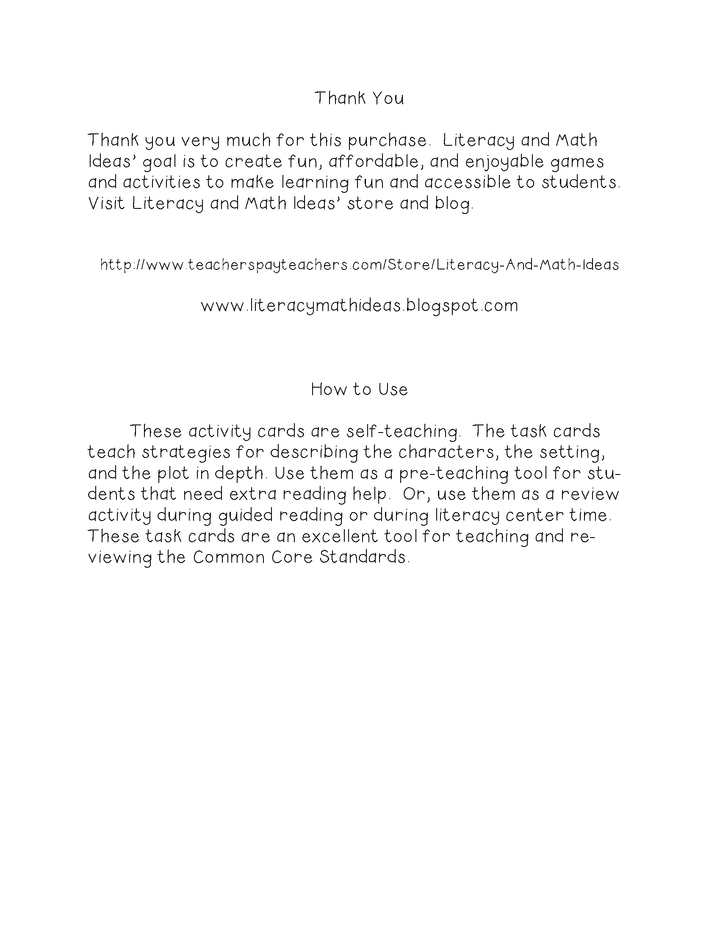 Grade 4 Common Core Reading Activity Cards Bundle