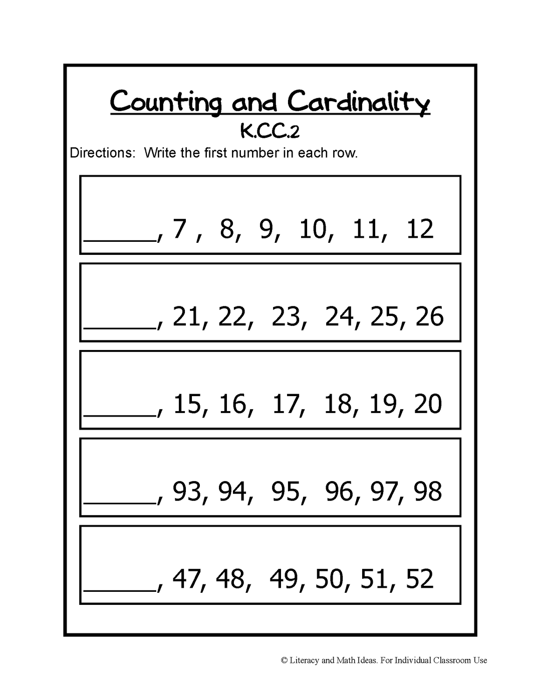 Common Core Math Assessment Task Cards: Grade K