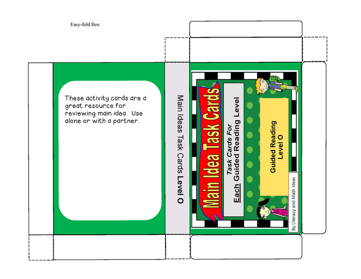 Main Idea Task Cards For Each Guided Reading Level (Levels N,O,P)