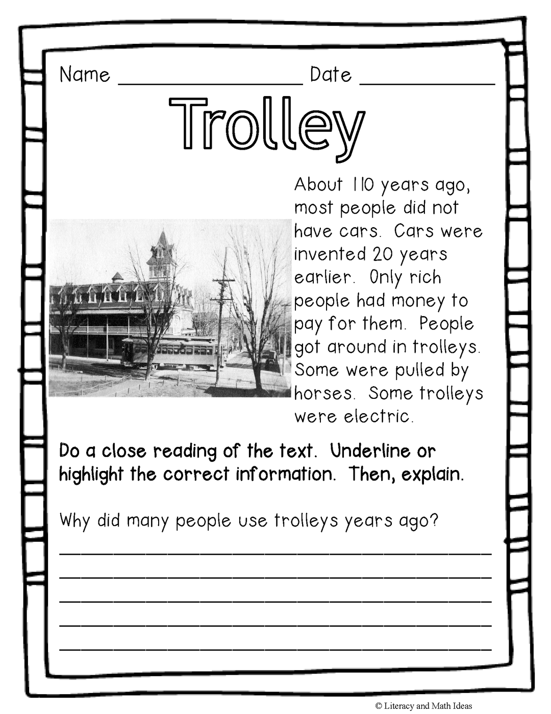 (Grades K-2) Informational Text Close Reading Passages