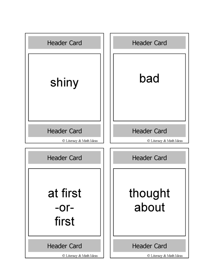 Vocabulary Building Playing Cards