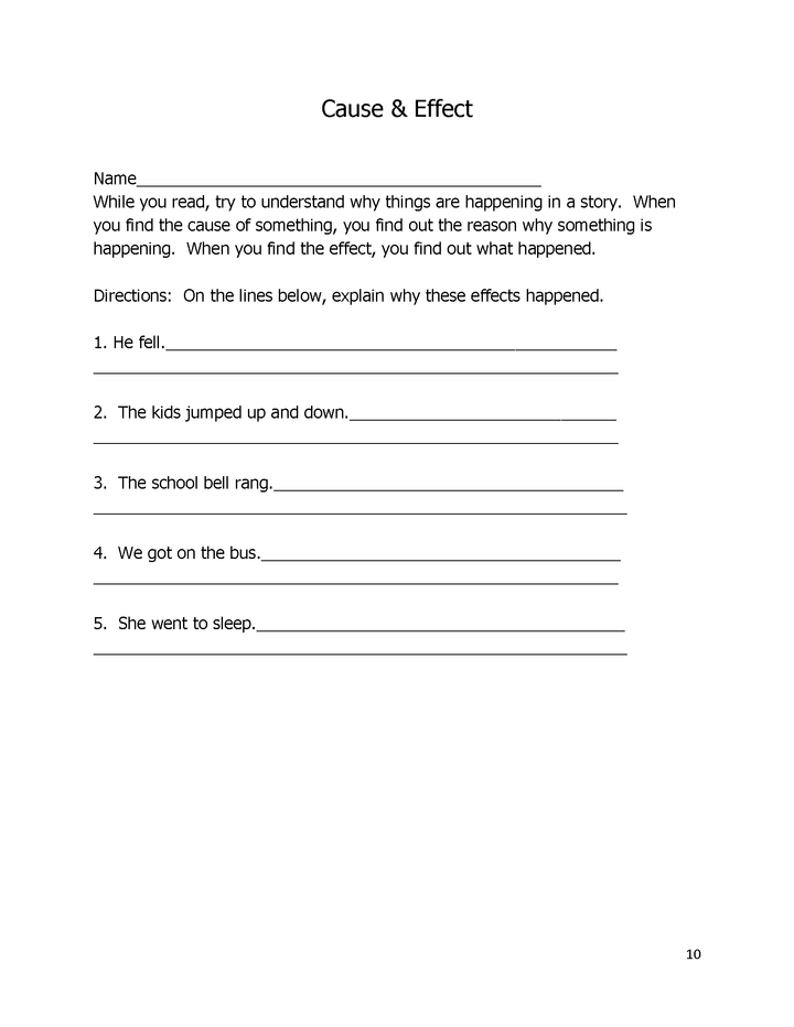 Drawing Conclusions & Cause & Effect Practice