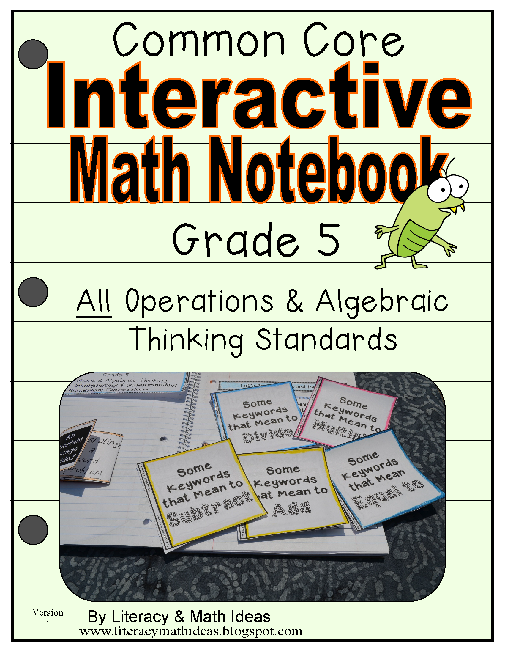 Grade 5 Common Core Interactive Notebook Operations and Algebraic Thin ...