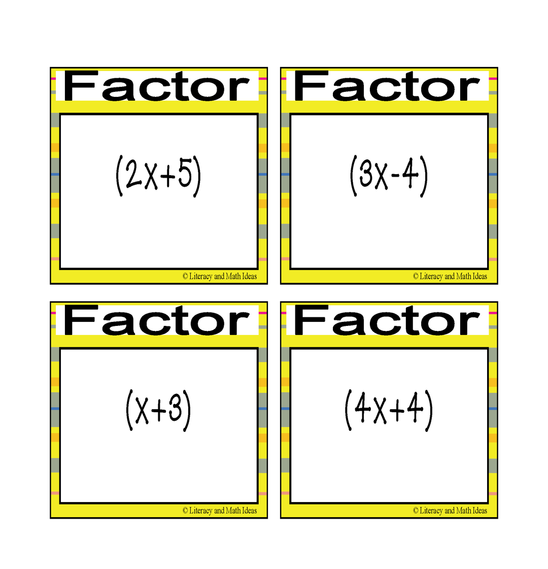Factoring Trinomials Game