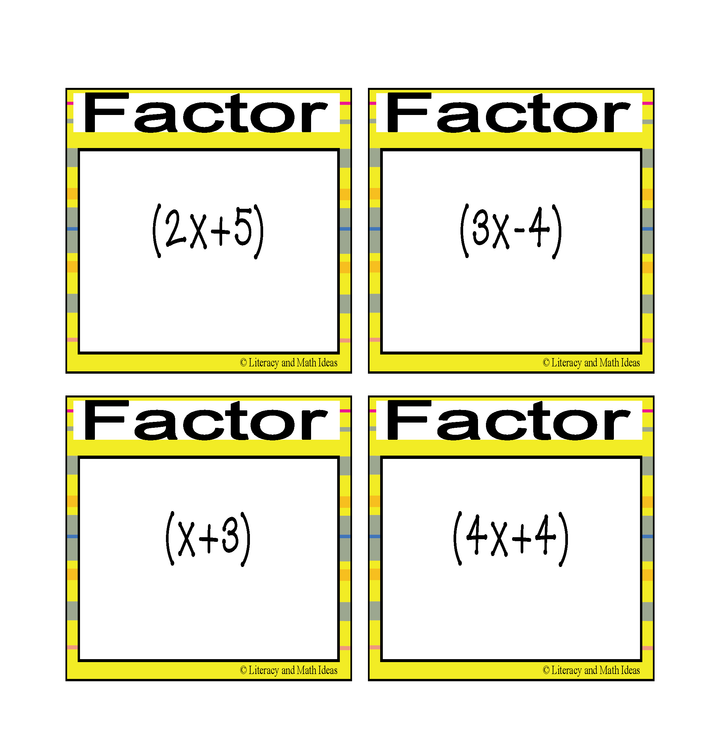 Factoring Trinomials Game