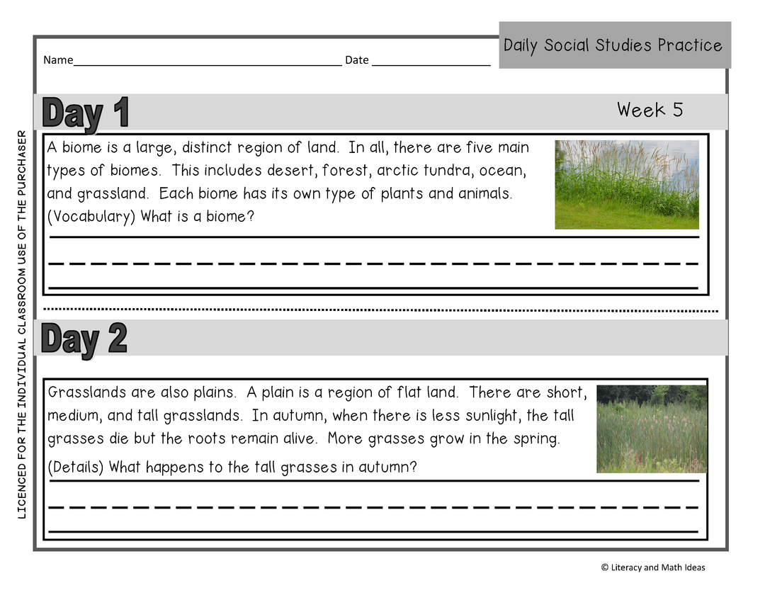 Daily Social Studies (Grade 2 October Weeks 5-8)