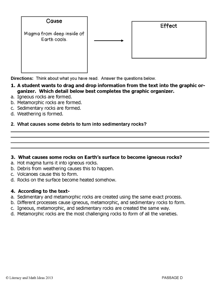 Common Core Grade 5: Cause and Effect RI.5.3 Practice
