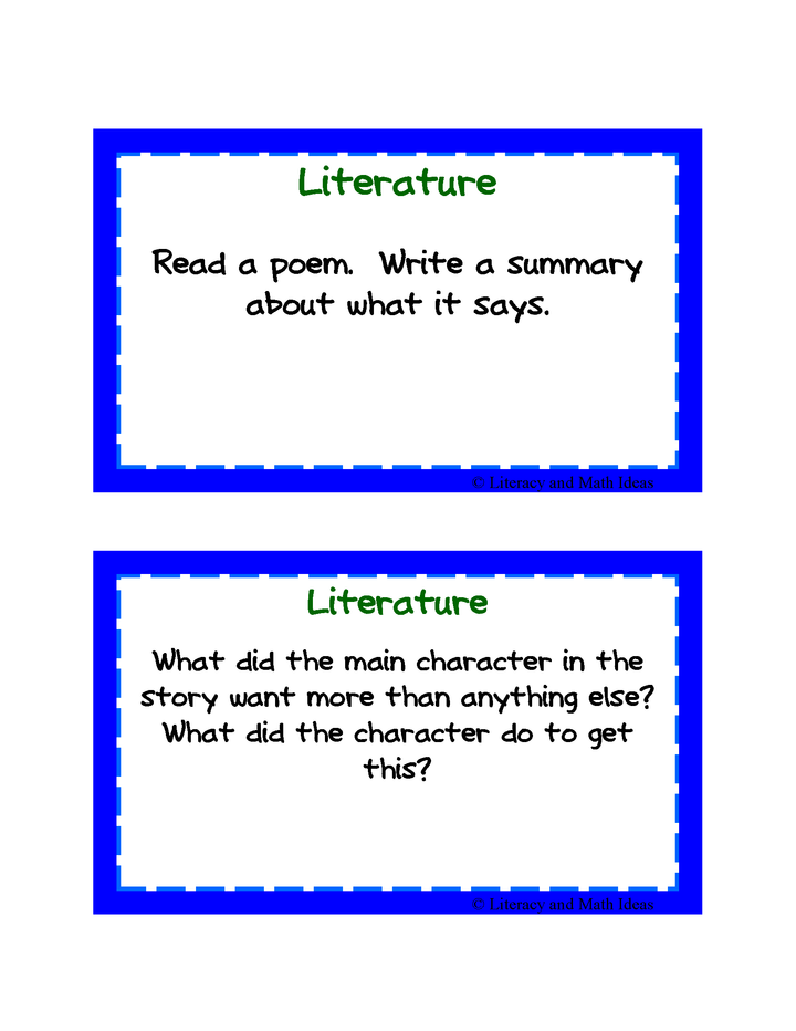 Guided Reading Task Cards: Grade 5
