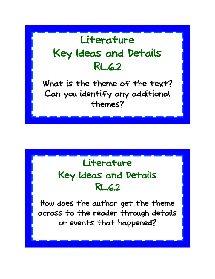 Common Core ELA Task Cards: Grade 6