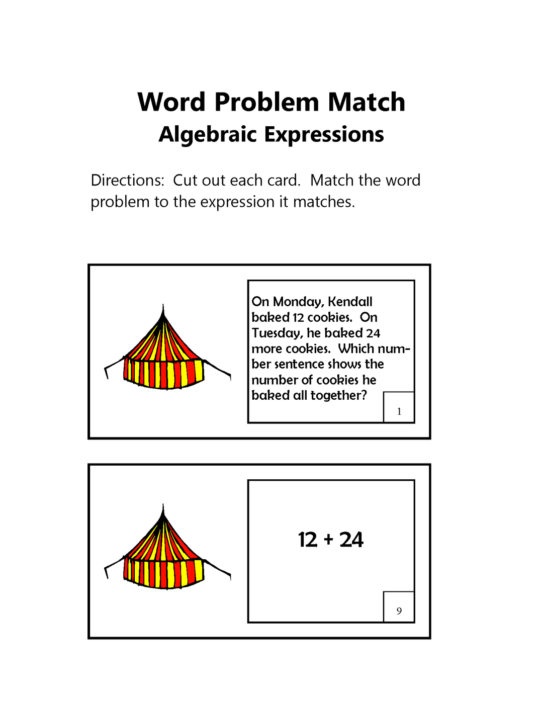 Common Core Standards Math Big Top Circus Games: Grade 1