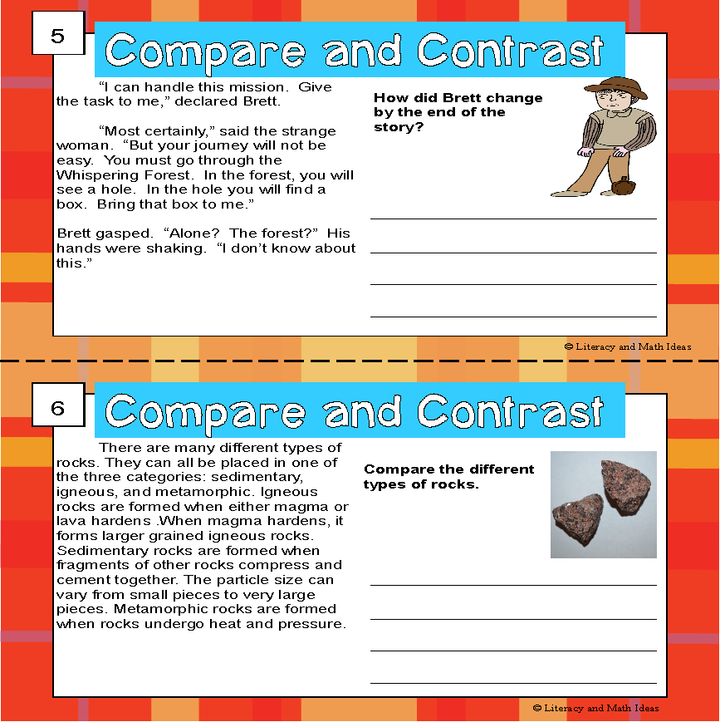 Compare and Contrast Task Cards
