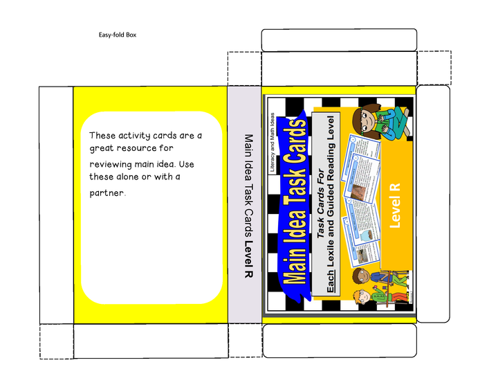 Main Idea Task Cards (Decodable and Leveled) Guided Reading (Levels Q and R)