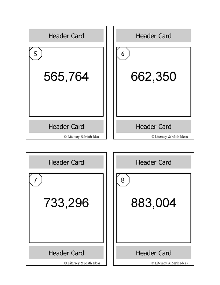 Expanded Form Math Playing Cards
