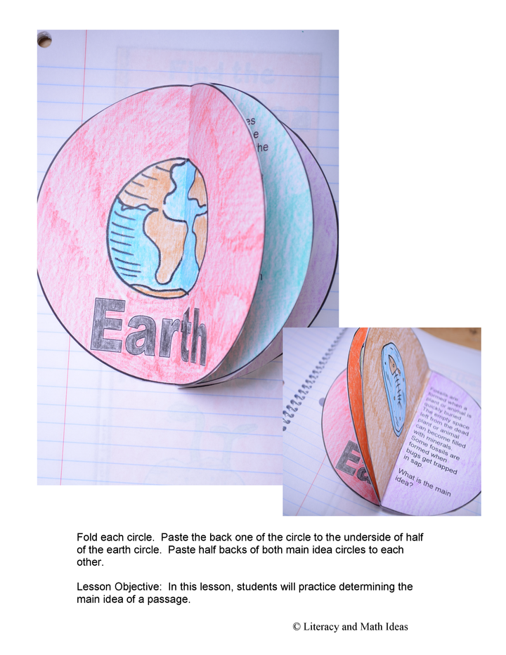 Main Idea Interactive Notebook