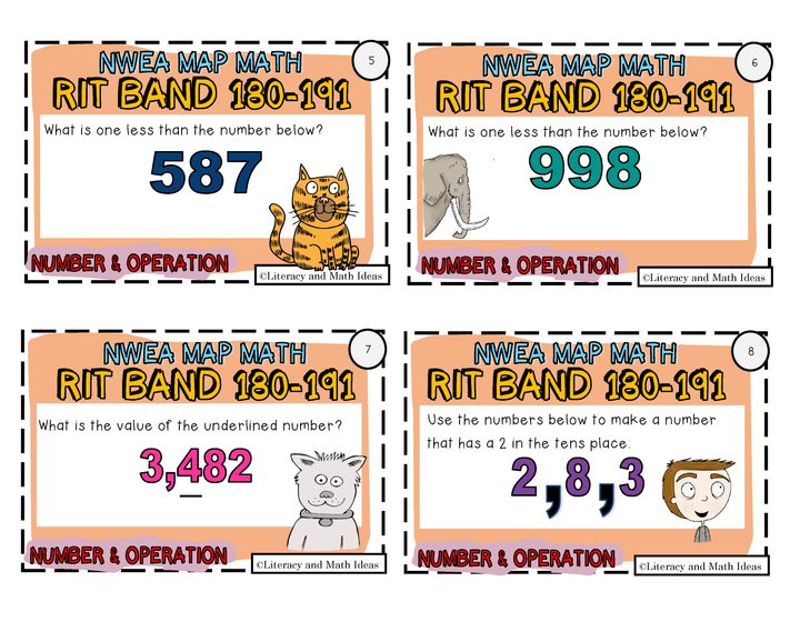 NWEA MAP Math Number and Operation (RIT Band 181-190) Practice