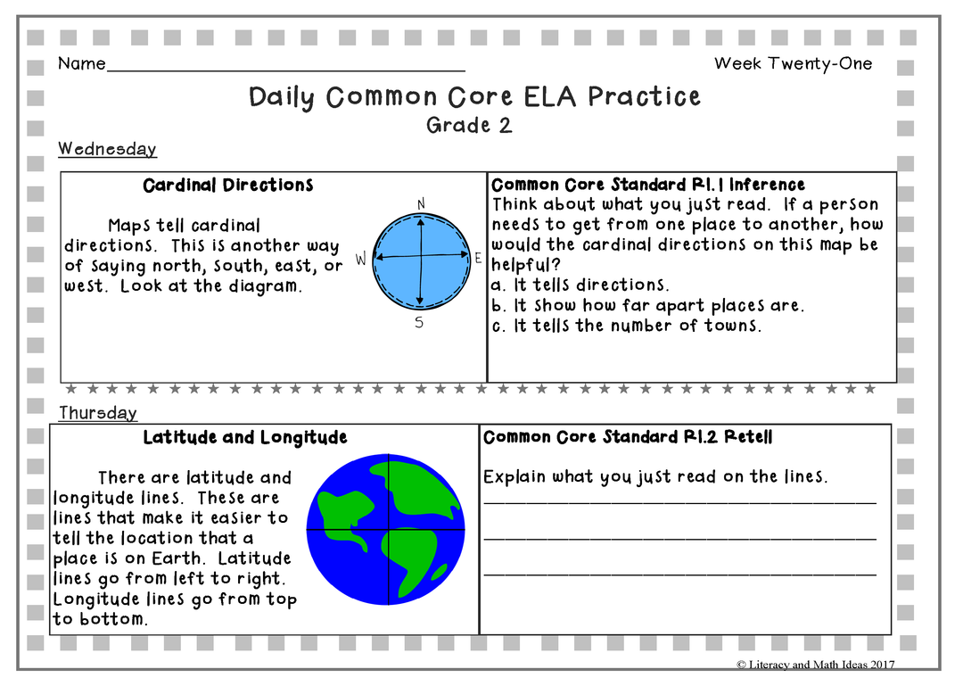 Grade 2 Daily Common Core Reading Practice Weeks 21-25