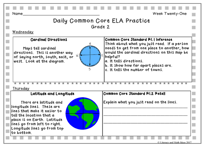 Grade 2 Daily Common Core Reading Practice Weeks 21-25