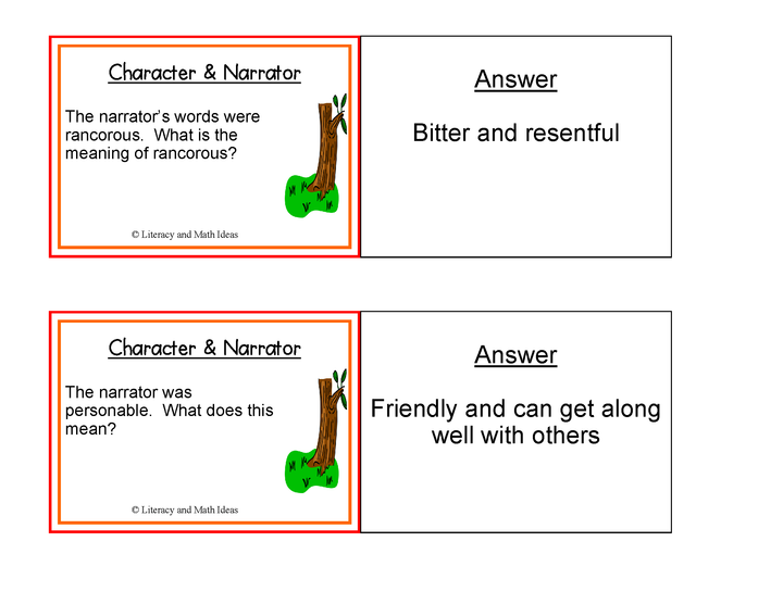 AP English, SAT Reading, English Literature: Character Traits Review Cards