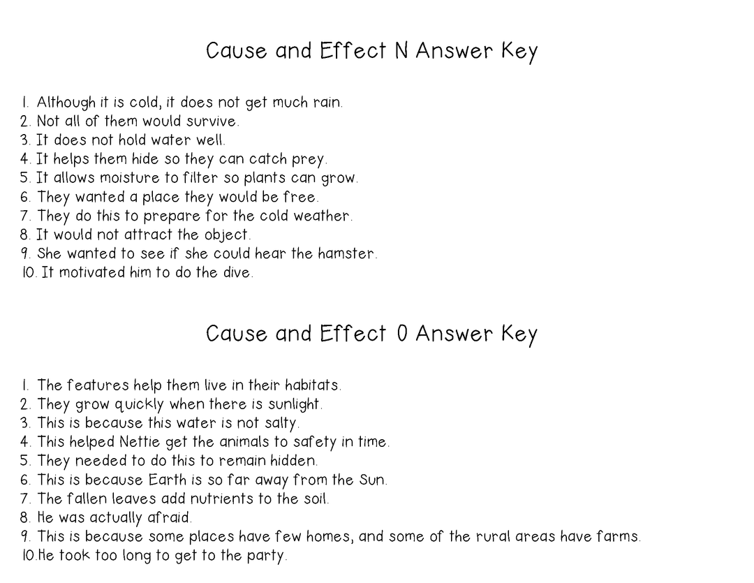 Cause and Effect Task Cards For Each Guided Reading Level (Levels N, O, P)