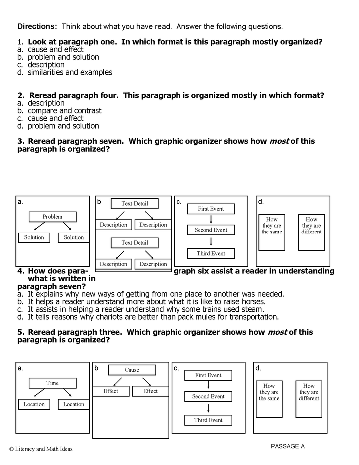 Reading Comprehension: Text Structure