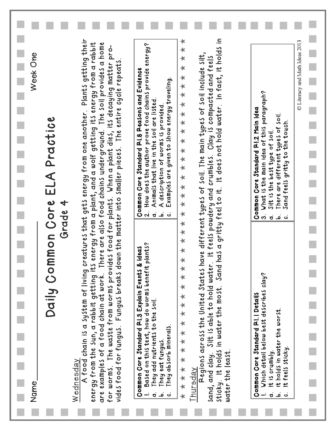 Common Core Task Cards: Grade 4
