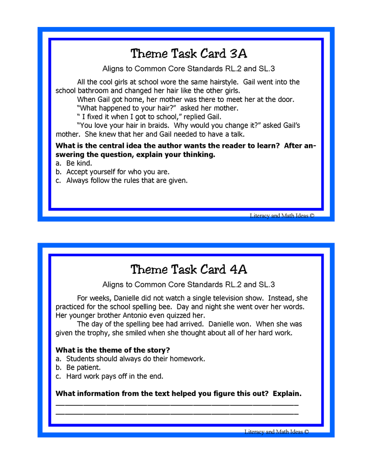 Common Core Standards Task Cards: Grade 2