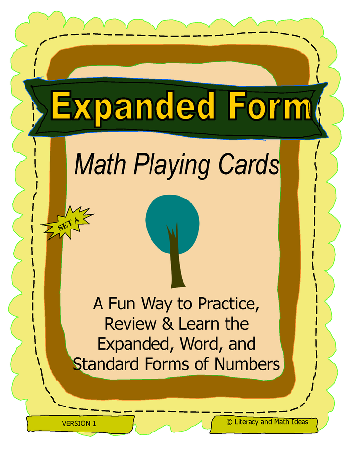 Expanded Form Math Playing Cards