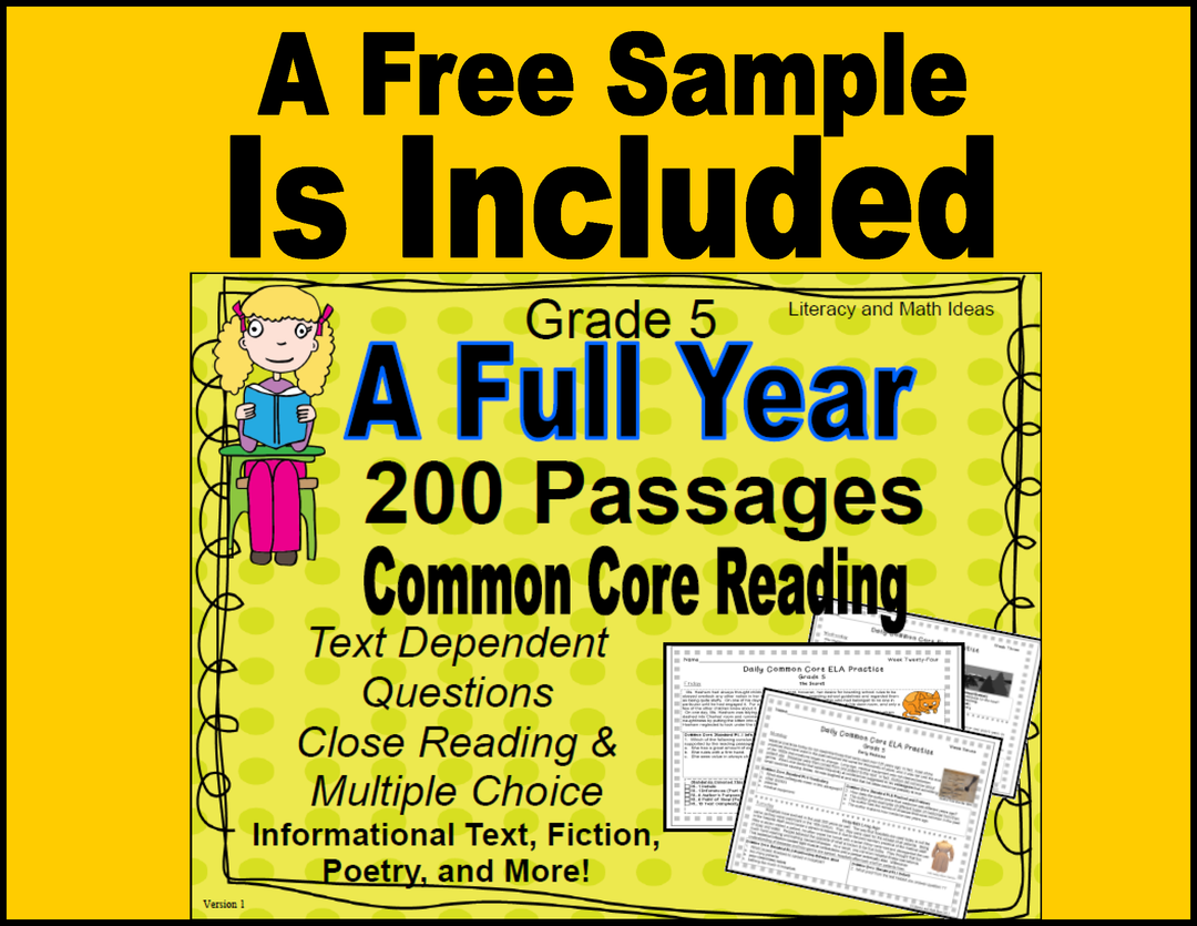 Grade 5 Common Core Assessments: Determine Two or More Main Ideas RI.5.2