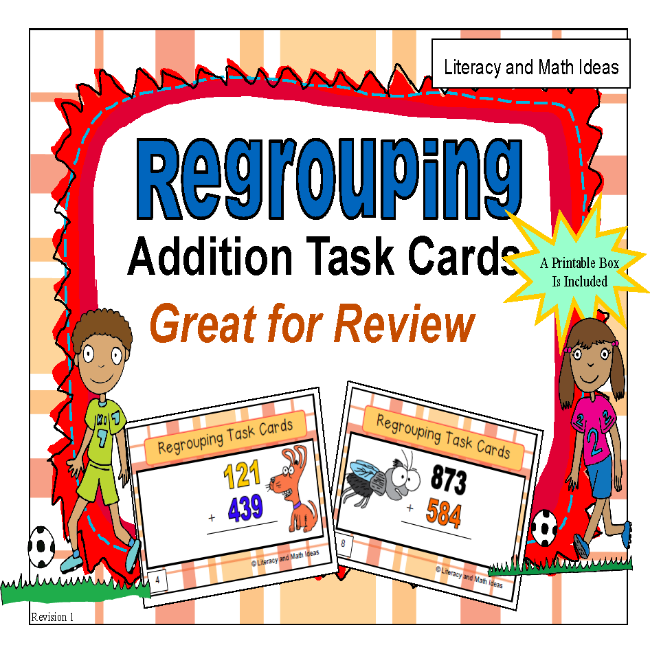 Addition with Regrouping Task Cards