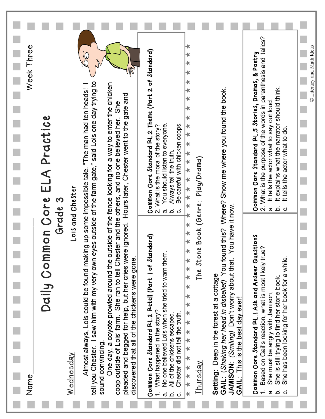 Common Core Standards Task Cards: Grade 3