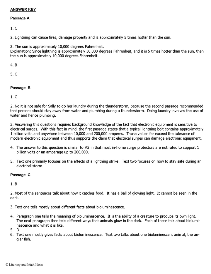 Compare Author's Ideas Grade 6 Common Core RI.6.9